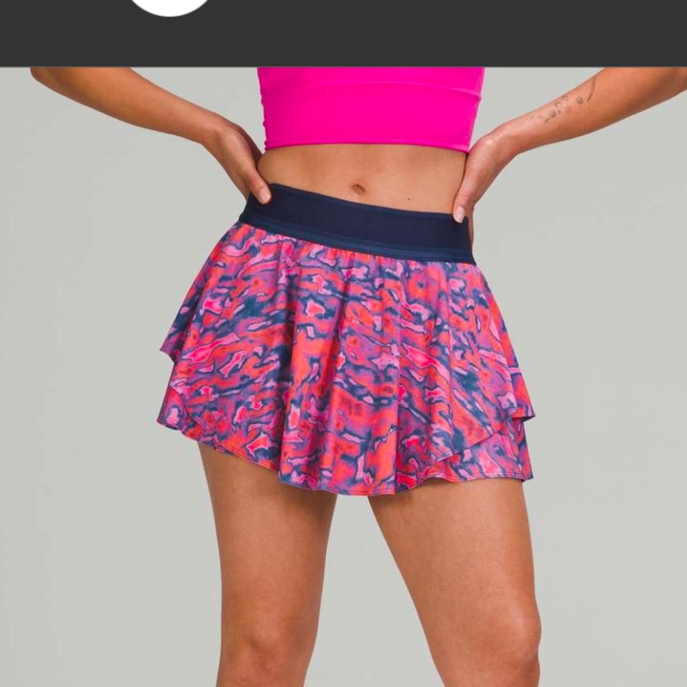 Lululemon Court Rival High Rise Skirt *Chroma Clash Multi / Mineral Blue size 8